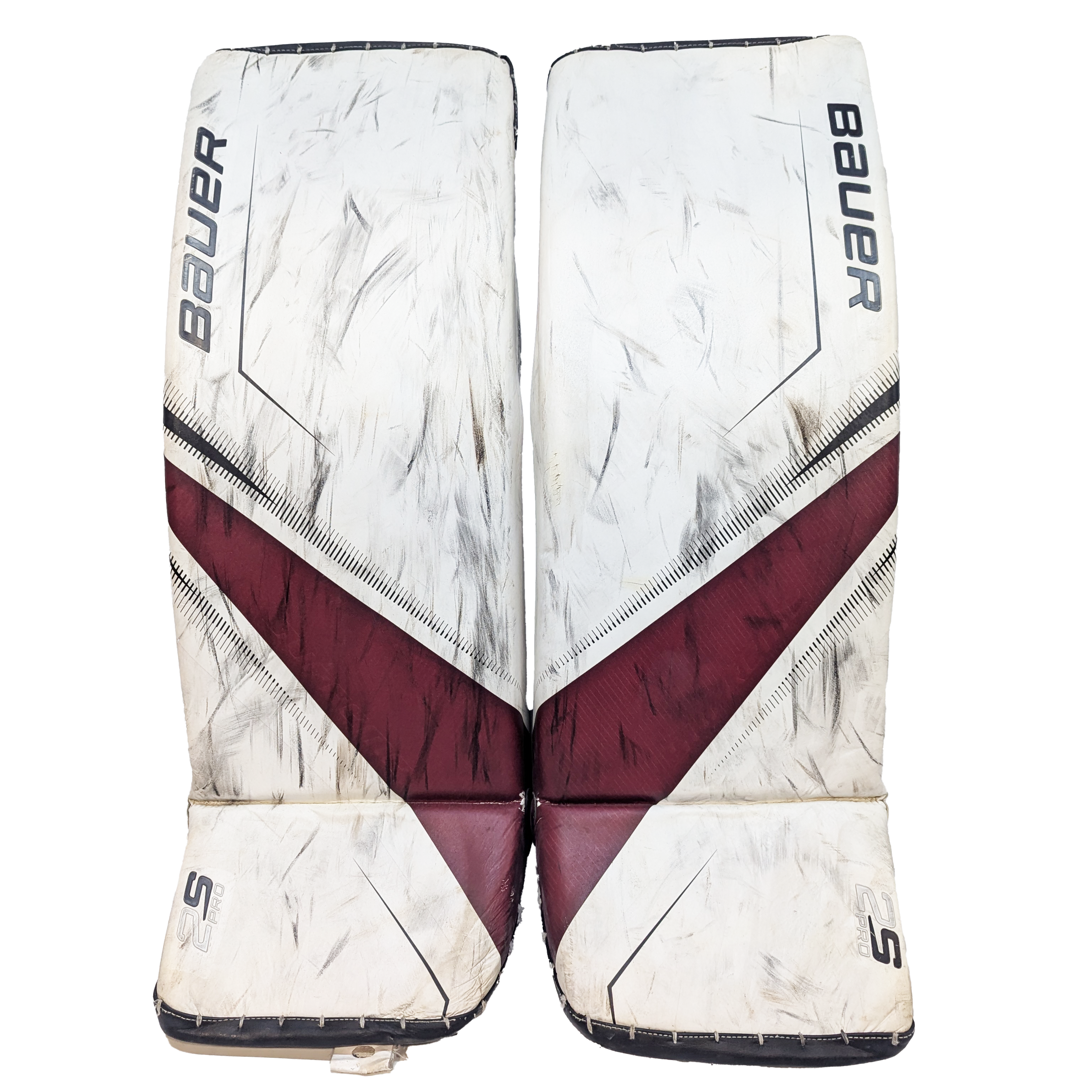 Bauer Supreme 2S Pro - Jambières de gardien de but Pro Stock d'occasion (blanc/marron)